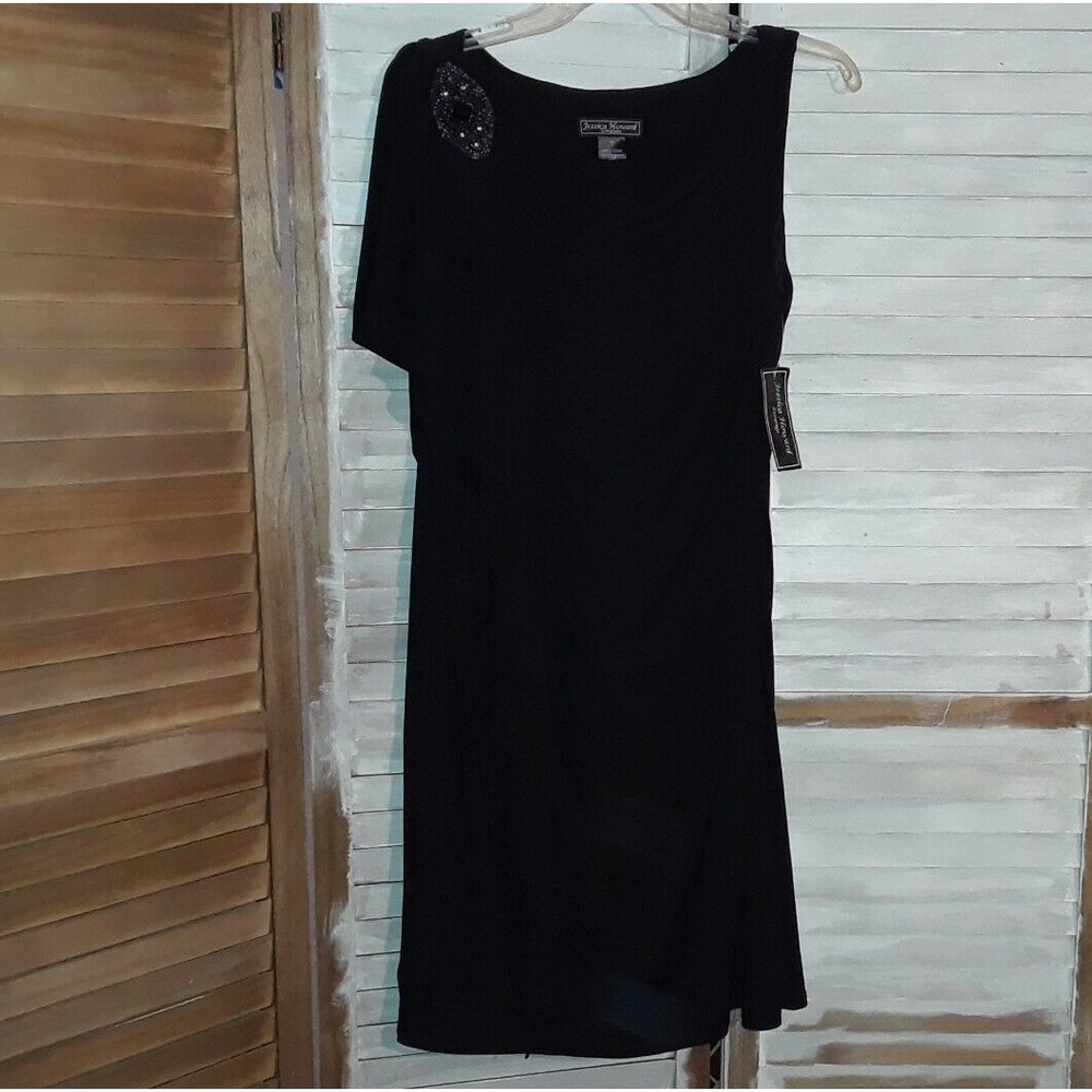 Jessica Howard-Women's Dress-Evening Missy-Sleeveless-Beaded Patch